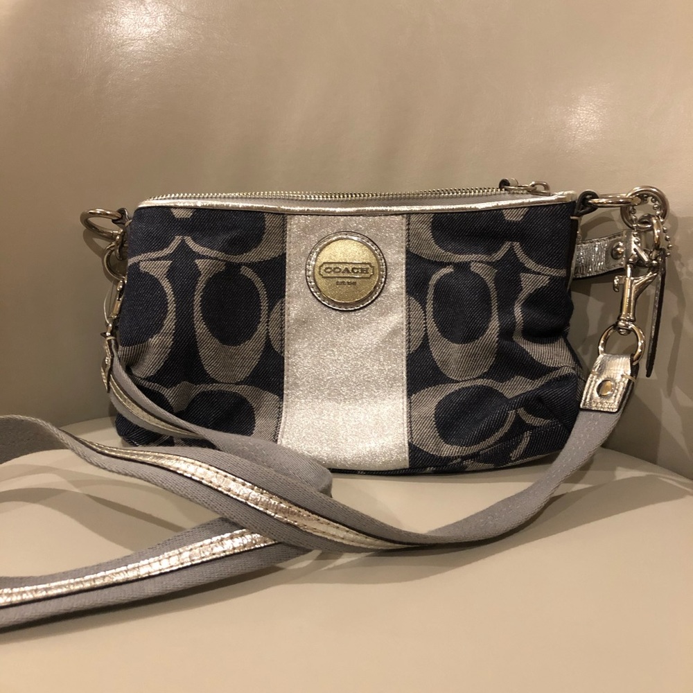 Coach Demin Pattern Shoulder or Crossbody Bag Rare